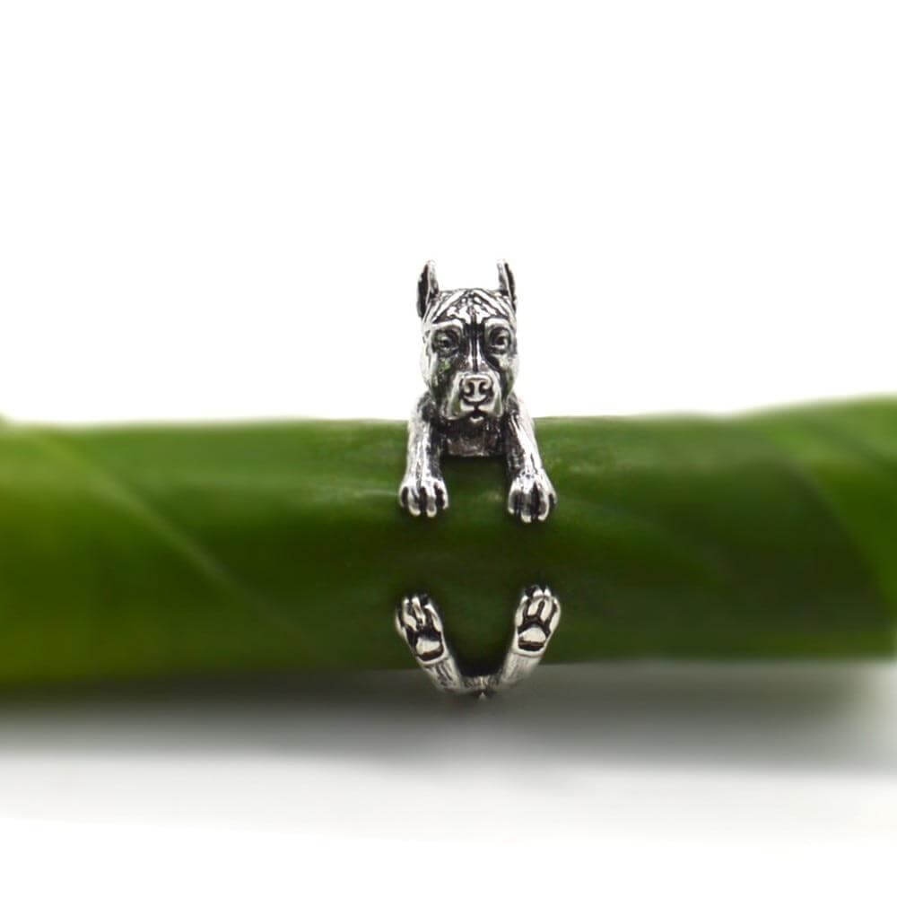 Antique Silver Dog Ring Mens Dog Ring Happy Paws 
