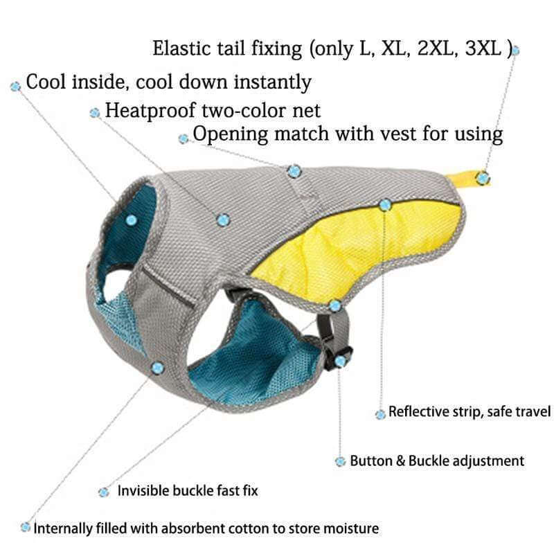 Aqua Dog Cooling Vest cooling dog harness Happy Paws Online 