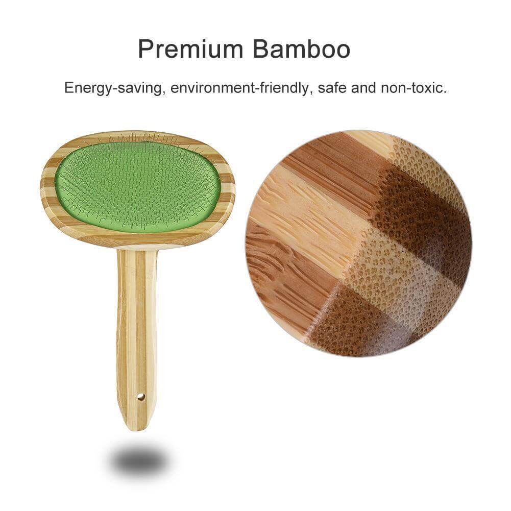 Bamboo Slicker Brush Dog Brush & Comb Happy Paws 