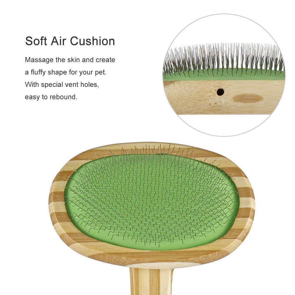 Bamboo Slicker Brush Dog Brush & Comb Happy Paws 