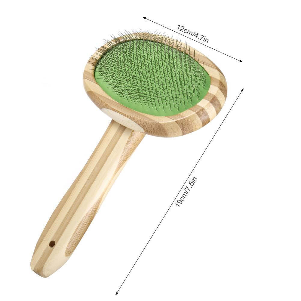 Bamboo Slicker Brush Dog Brush & Comb Happy Paws 