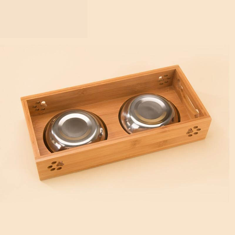 Bamboo Stainless Steel Bowl Feeding bowl Happy Paws 
