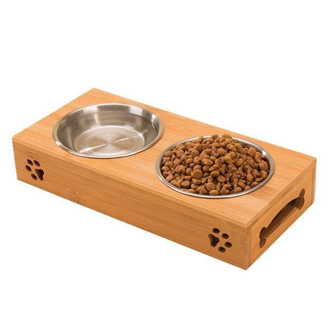 Bamboo Stainless Steel Bowl Feeding bowl Happy Paws 