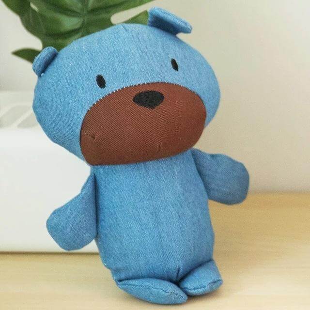 Barni The Plush Bear Plush & Squeaky Toys Happy Paws Blue 