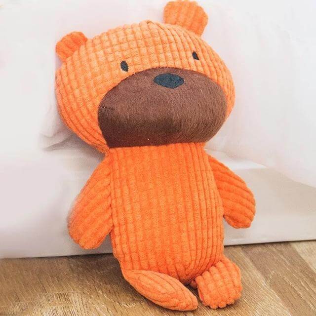 Barni The Plush Bear Plush & Squeaky Toys Happy Paws Orange 