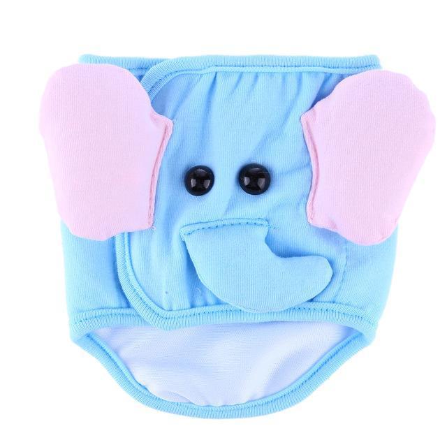 Belly Band Pants Dog Underwear Happy Paws Blue Elephant Small 