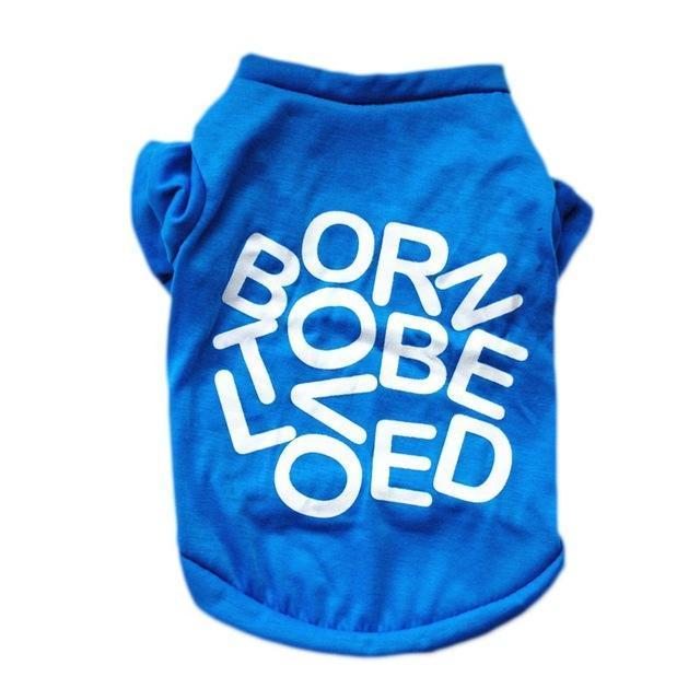 'Born To Be Loved' Dog Vest Happy Paws Blue Large 