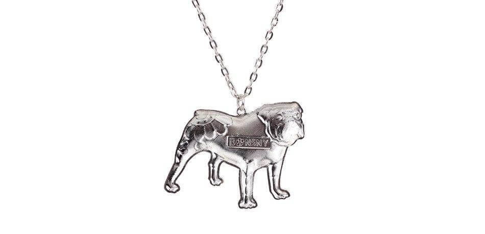 British Bulldog Enamel Pendant Chain Womens Dog Necklace Happy Paws 