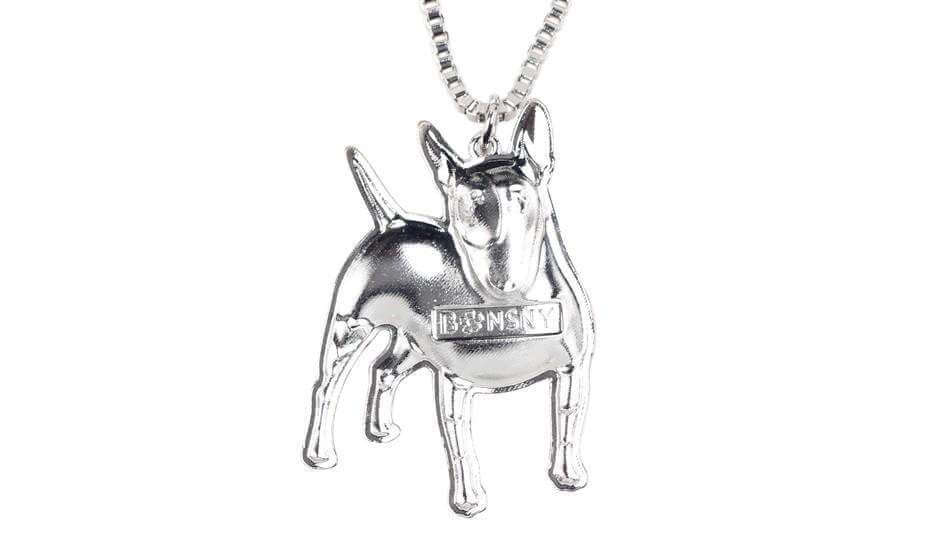 Bull Terrier Enamel Pendant Chain Womens Dog Necklace Happy Paws 