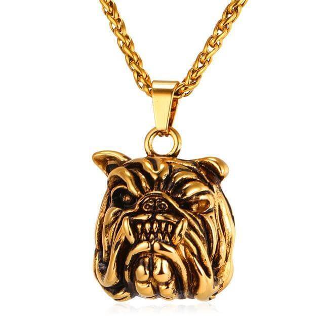 Bulldog Chain & Pendant Dog Chain & Pendant Happy Paws Gold Bull Dog 