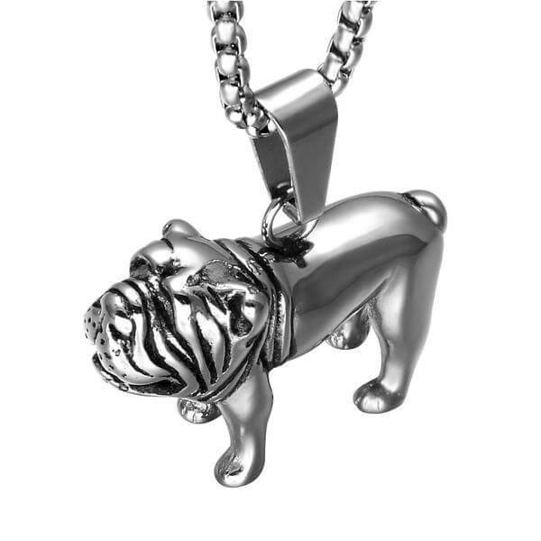 Bulldog Chain & Pendant Dog Chain & Pendant Happy Paws Silver 