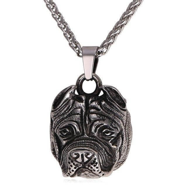 Bulldog Chain & Pendant Dog Chain & Pendant Happy Paws Silver American Pitbull 