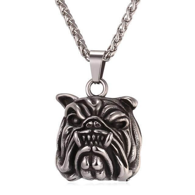 Bulldog Chain & Pendant Dog Chain & Pendant Happy Paws Silver Bull Dog 