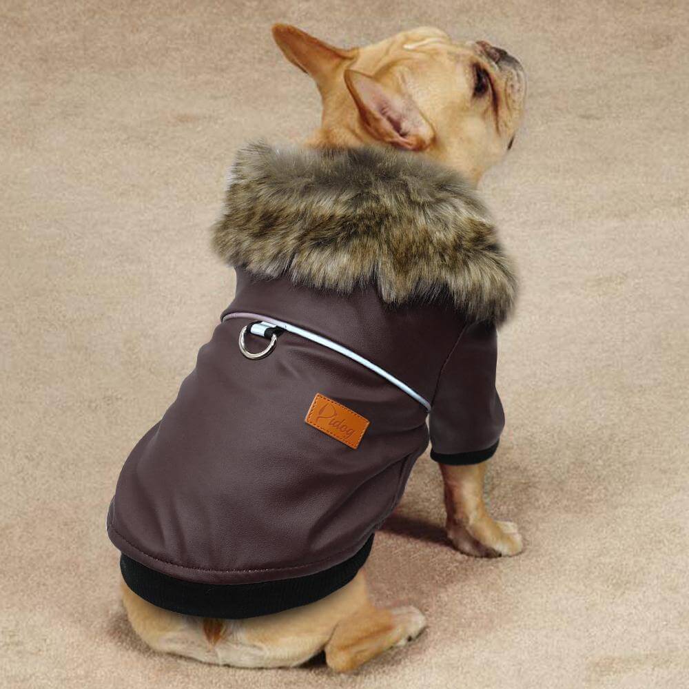 Cashmere Fleece Jacket Dog Leather Jacket Happy Paws 
