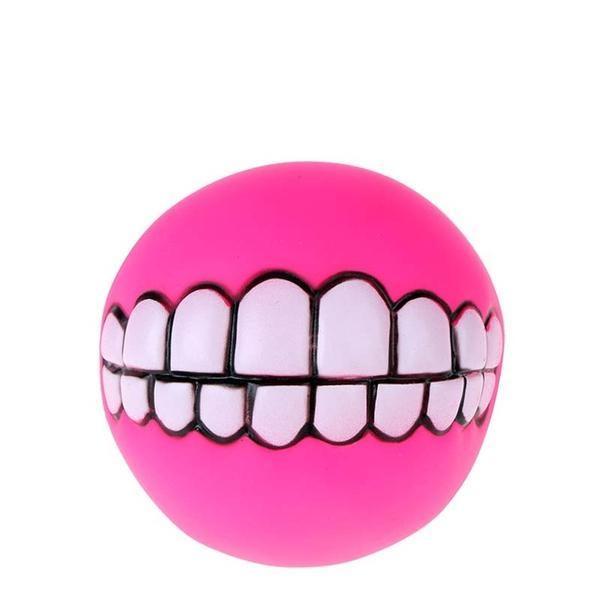 Cheesy Grins Squeaky Ball Balls Happy Paws Pink 