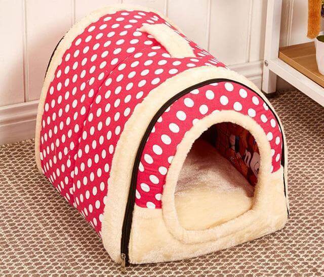Comfort Kennel Bed Beds Happy Paws Pink Polka Dot Small 
