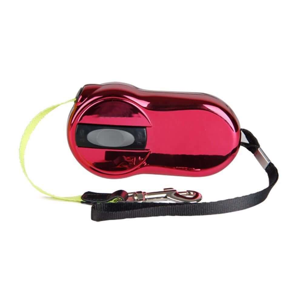 Compact Handy Leash dog leash Happy Paws Red 
