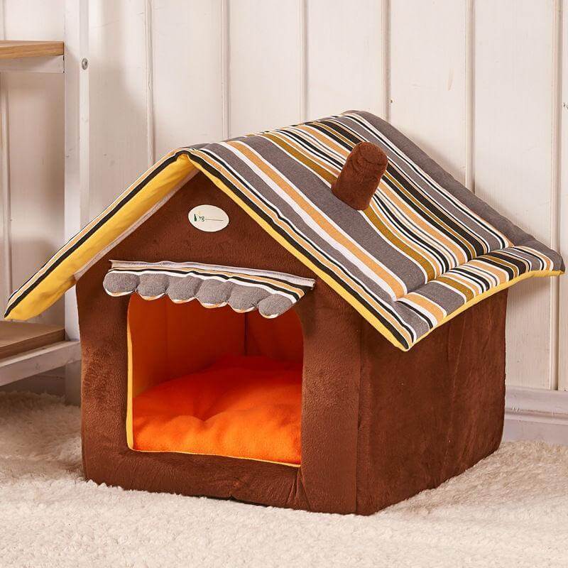 Cosy Dog Kennel Bed Beds Happy Paws Brown Small 