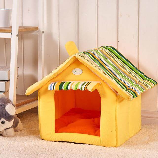 Cosy Dog Kennel Bed Beds Happy Paws Yellow Small 