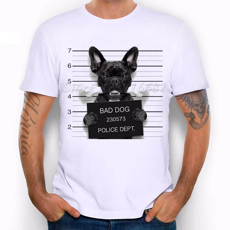 Criminal Dog Mens Dog T-shirt Happy Paws 