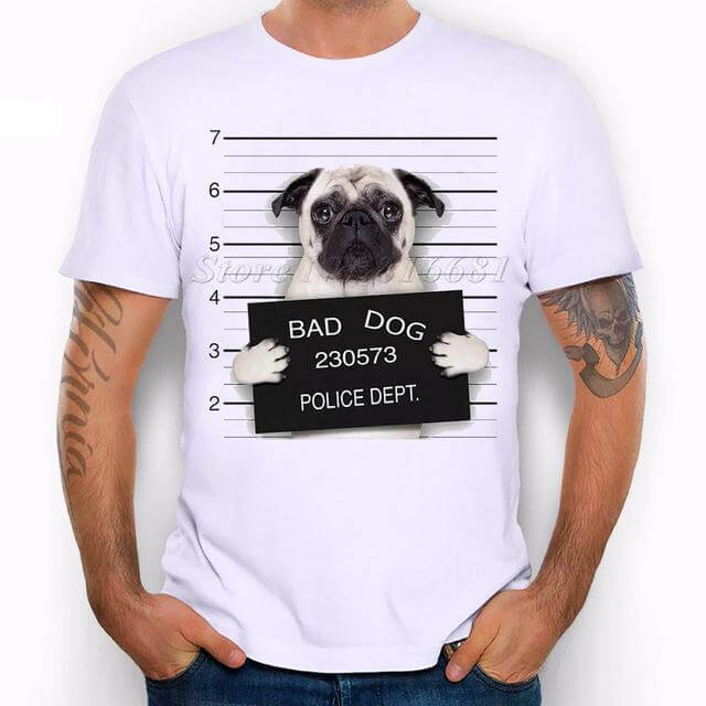 Criminal Dog Mens Dog T-shirt Happy Paws C Small 