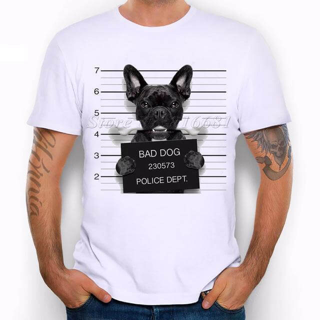 Criminal Dog Mens Dog T-shirt Happy Paws E Small 