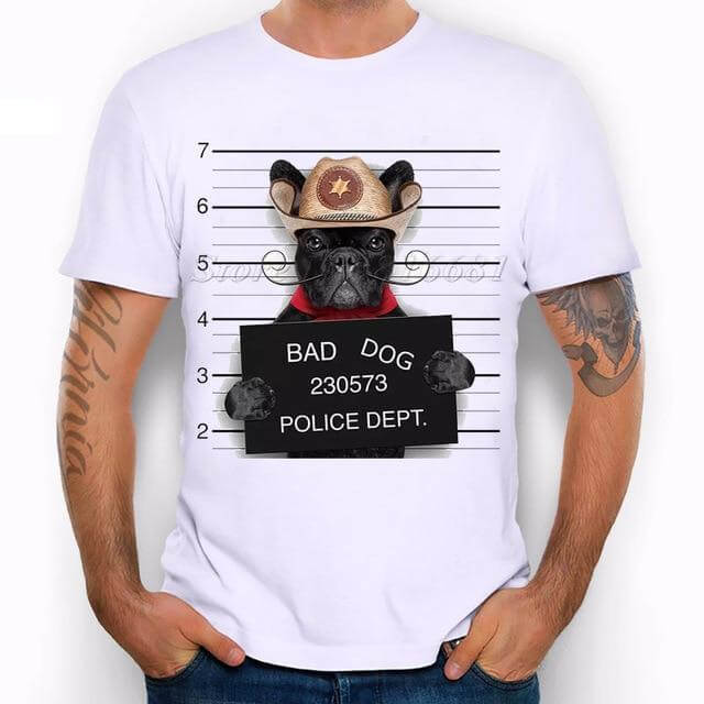 Criminal Dog Mens Dog T-shirt Happy Paws G Small 