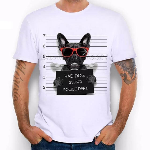 Criminal Dog Mens Dog T-shirt Happy Paws H Small 