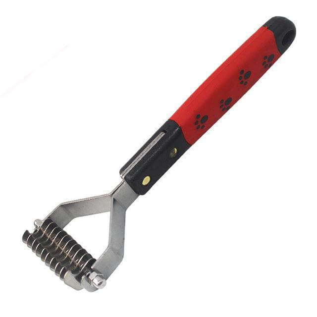 Dematting Grooming Rake Dog Brush & Comb Happy Paws 10 blades 