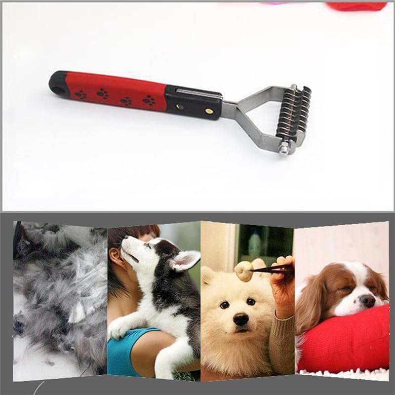 Dematting Grooming Rake Dog Brush & Comb Happy Paws 
