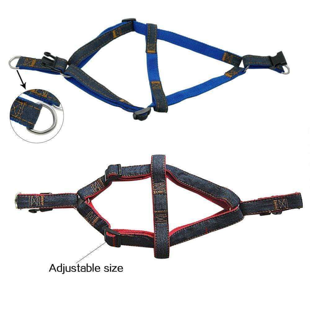 Denim Harness & Leash Set harness & lead Happy Paws 