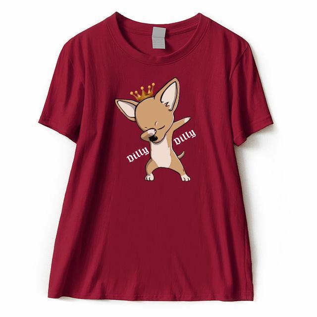 Dilly Dilly DAB Pose Womens Dog T-shirt Happy Paws Red Small 