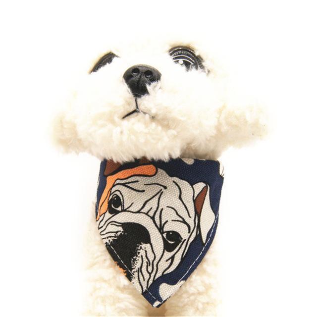 Dog Art Bandanna Collars Dog Neckerchief Happy Paws Dog XLarge 