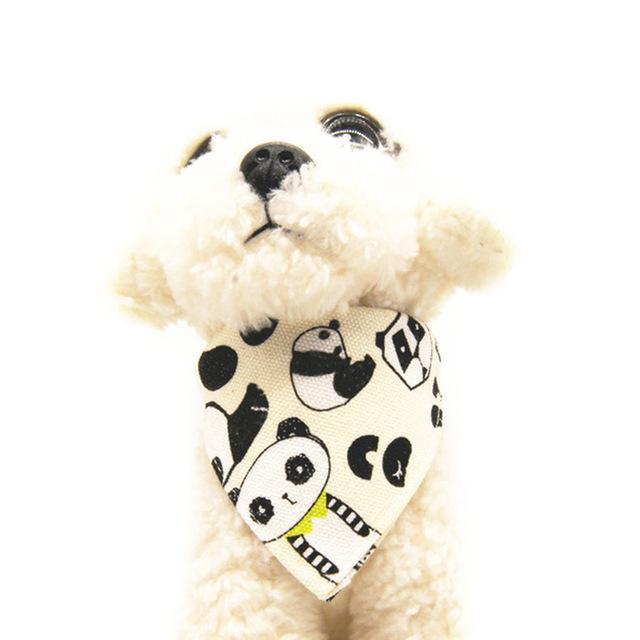 Dog Art Bandanna Collars Dog Neckerchief Happy Paws Panda Large 