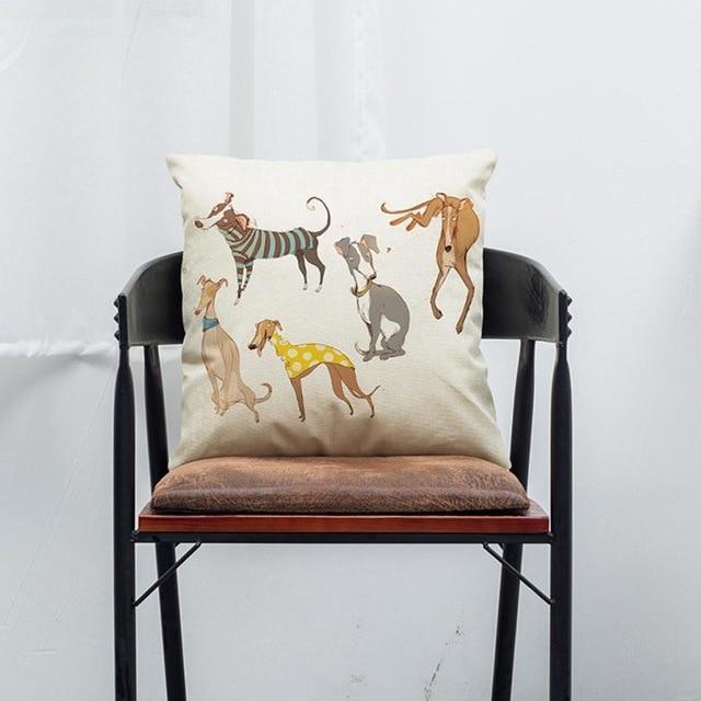 Dog Art Pillow Cushion Covers Dog Cushion Covers Happy Paws 2 
