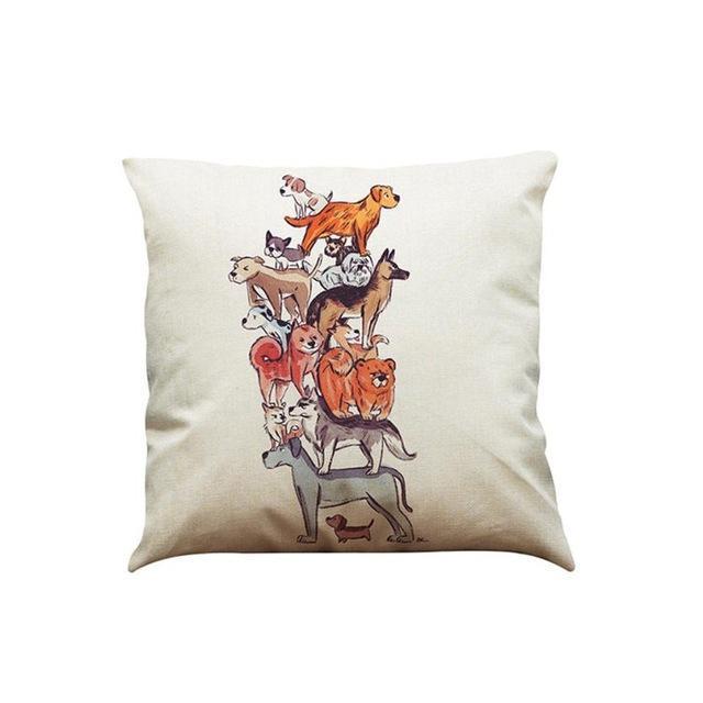 Dog Art Pillow Cushion Covers Dog Cushion Covers Happy Paws 3 