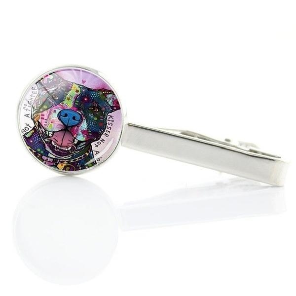 Dog Art Tie Clips Mens Tie Clips Happy Paws 1 