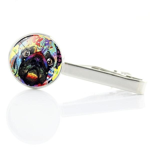 Dog Art Tie Clips Mens Tie Clips Happy Paws 10 