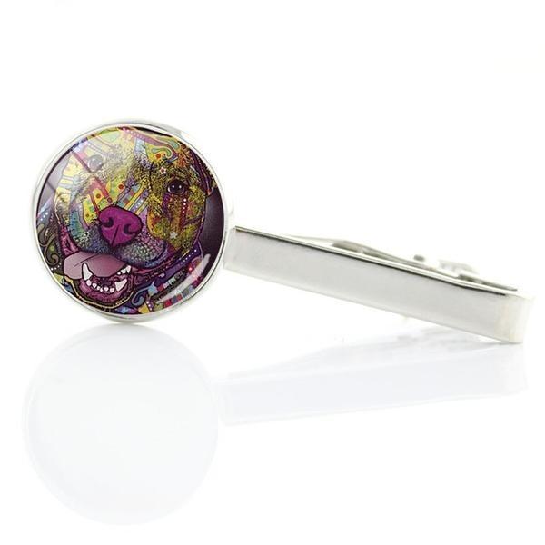 Dog Art Tie Clips Mens Tie Clips Happy Paws 3 