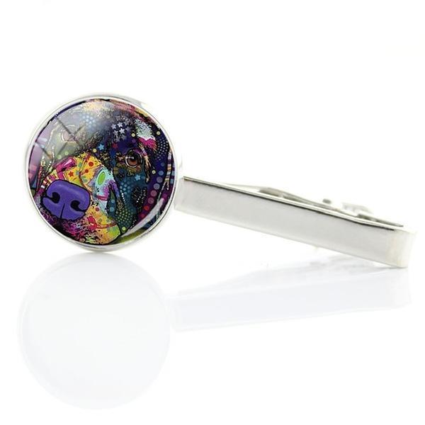 Dog Art Tie Clips Mens Tie Clips Happy Paws 7 