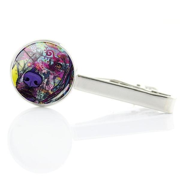 Dog Art Tie Clips Mens Tie Clips Happy Paws 9 