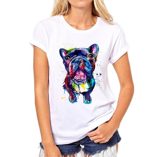 Dog Art Womens Dog T-shirt Happy Paws 1 Small 