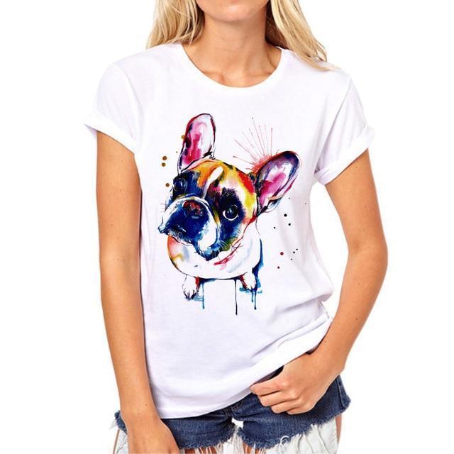 Dog Art Womens Dog T-shirt Happy Paws 2 Medium 