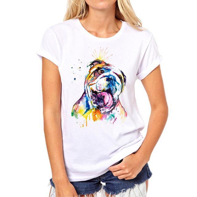 Dog Art Womens Dog T-shirt Happy Paws 3 Small 