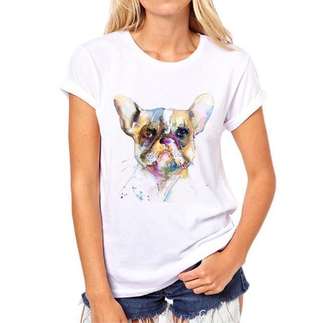 Dog Art Womens Dog T-shirt Happy Paws 6 Small 