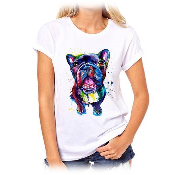 Dog Art Womens Dog T-shirt Happy Paws 