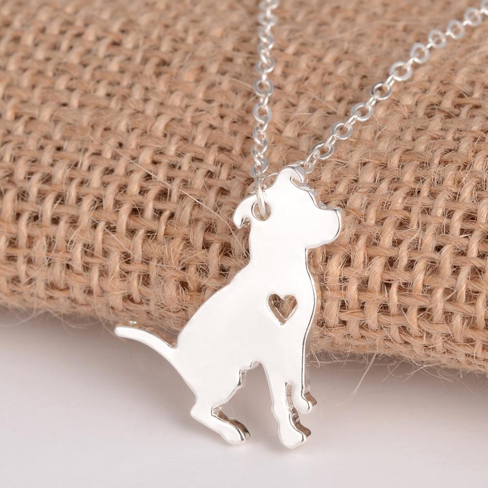 Dog Heart Pendant Chain Womens Dog Necklace Happy Paws 