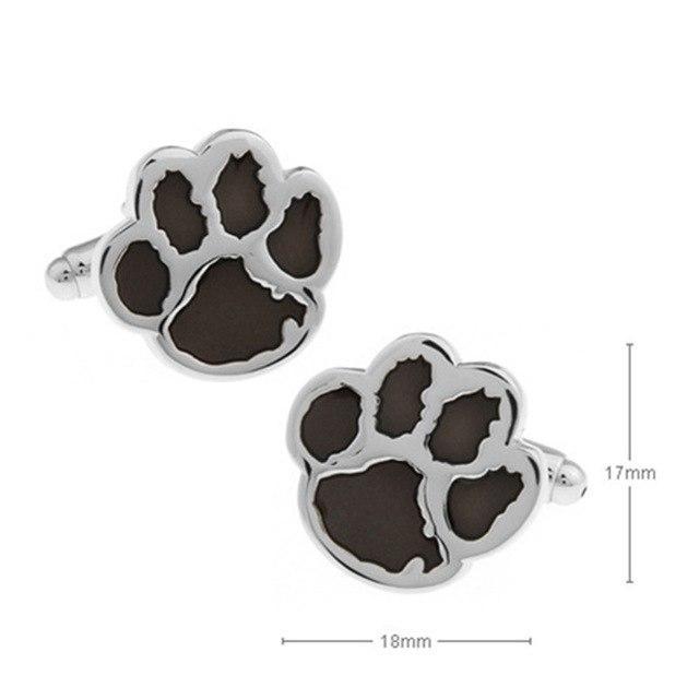 Dog Paw Cuff-links Mens Dog Cufflinks Happy Paws Black 