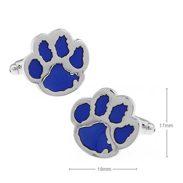 Dog Paw Cuff-links Mens Dog Cufflinks Happy Paws Blue 