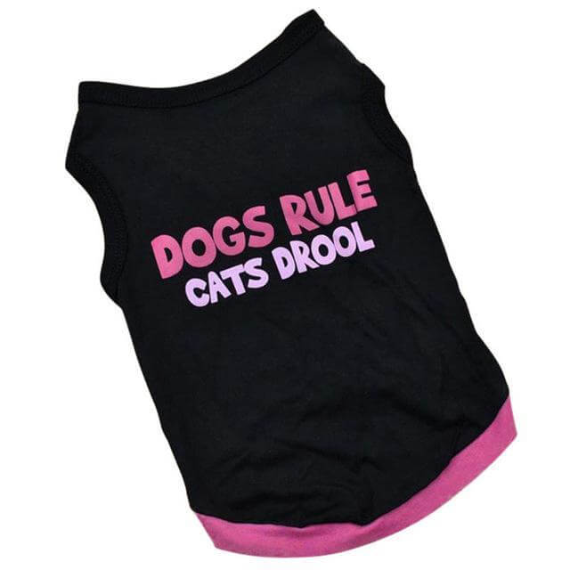 'Dogs Rule, Cats Drool' Dog Vest Happy Paws Large 
